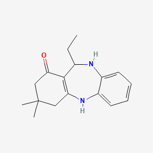 molecular formula C17H22N2O B2896980 6-ethyl-9,9-dimethyl-6,8,10,11-tetrahydro-5H-benzo[b][1,4]benzodiazepin-7-one CAS No. 946387-33-3