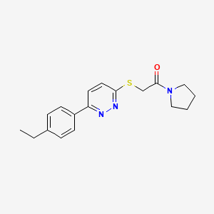 molecular formula C18H21N3OS B2896981 2-[6-(4-Ethylphenyl)pyridazin-3-yl]sulfanyl-1-pyrrolidin-1-ylethanone CAS No. 893982-41-7