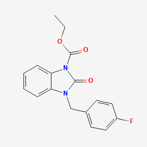molecular formula C17H15FN2O3 B2896982 ethyl 3-(4-fluorobenzyl)-2-oxo-2,3-dihydro-1H-1,3-benzimidazole-1-carboxylate CAS No. 339013-66-0