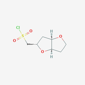 molecular formula C7H11ClO4S B2896987 [(3Ar,5S,6aR)-2,3,3a,5,6,6a-六氢呋喃并[3,2-b]呋喃-5-基]甲磺酰氯 CAS No. 2408938-24-7
