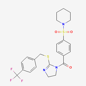 (4-Piperidin-1-ylsulfonylphenyl)-[2-[[4-(trifluoromethyl)phenyl]methylsulfanyl]-4,5-dihydroimidazol-1-yl]methanone