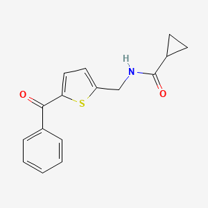 molecular formula C16H15NO2S B2896995 N-((5-benzoylthiophen-2-yl)methyl)cyclopropanecarboxamide CAS No. 1797190-78-3