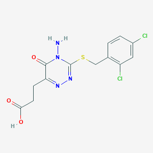 3-[4-amino-3-[(2,4-dichlorophenyl)methylsulfanyl]-5-oxo-1,2,4-triazin-6-yl]propanoic Acid