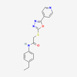 molecular formula C17H16N4O2S B2897007 N-(4-ethylphenyl)-2-[(5-pyridin-4-yl-1,3,4-oxadiazol-2-yl)sulfanyl]acetamide CAS No. 539804-86-9