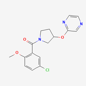 (5-Chloro-2-methoxyphenyl)(3-(pyrazin-2-yloxy)pyrrolidin-1-yl)methanone