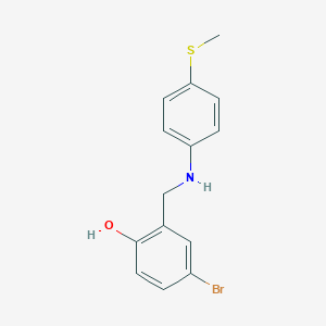 molecular formula C14H14BrNOS B2897027 4-溴-2-({[4-(甲硫基)苯基]氨基}甲基)苯酚 CAS No. 1232795-02-6