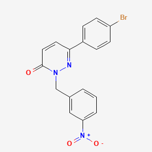 molecular formula C17H12BrN3O3 B2897035 6-(4-溴苯基)-2-[(3-硝基苯基)甲基]吡啶-3-酮 CAS No. 941883-06-3