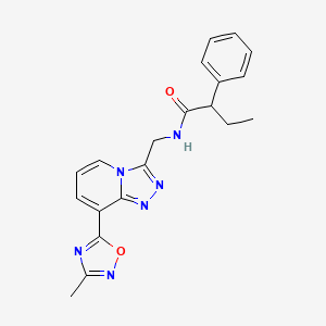 molecular formula C20H20N6O2 B2897038 N-{[8-(3-methyl-1,2,4-oxadiazol-5-yl)[1,2,4]triazolo[4,3-a]pyridin-3-yl]methyl}-2-phenylbutanamide CAS No. 1775548-82-7