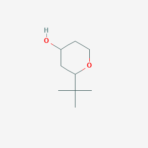 molecular formula C9H18O2 B2897042 2H-吡喃-4-醇，2-(1,1-二甲基乙基)四氢- CAS No. 1339588-58-7