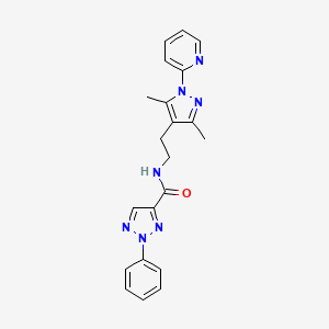 molecular formula C21H21N7O B2897044 N-(2-(3,5-dimethyl-1-(pyridin-2-yl)-1H-pyrazol-4-yl)ethyl)-2-phenyl-2H-1,2,3-triazole-4-carboxamide CAS No. 2034619-65-1