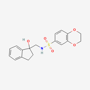 N-((1-hydroxy-2,3-dihydro-1H-inden-1-yl)methyl)-2,3-dihydrobenzo[b][1,4]dioxine-6-sulfonamide