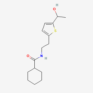 N-(2-(5-(1-hydroxyethyl)thiophen-2-yl)ethyl)cyclohexanecarboxamide