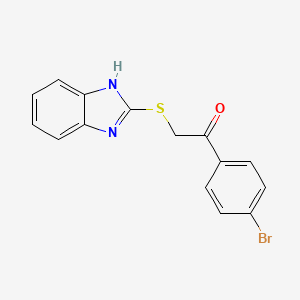 molecular formula C15H11BrN2OS B2897057 2-(1H-Benzimidazol-2-ylsulfanyl)-1-(4-bromophenyl)ethanone CAS No. 21547-82-0