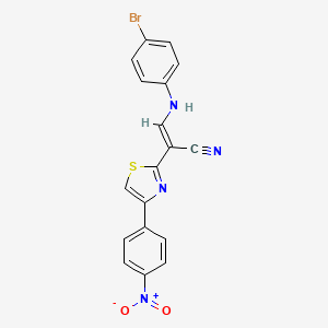(E)-3-((4-bromophenyl)amino)-2-(4-(4-nitrophenyl)thiazol-2-yl)acrylonitrile