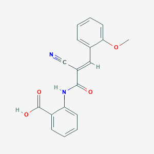 molecular formula C18H14N2O4 B2897069 2-[[(E)-2-cyano-3-(2-methoxyphenyl)prop-2-enoyl]amino]benzoic acid CAS No. 345241-35-2