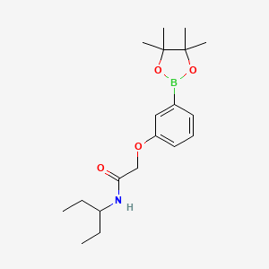 molecular formula C19H30BNO4 B2897071 N-(pentan-3-yl)-2-(3-(4,4,5,5-tetramethyl-1,3,2-dioxaborolan-2-yl)phenoxy)acetamide CAS No. 2056919-60-7