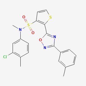 N-(3-chloro-4-methylphenyl)-N-methyl-2-[3-(3-methylphenyl)-1,2,4-oxadiazol-5-yl]thiophene-3-sulfonamide