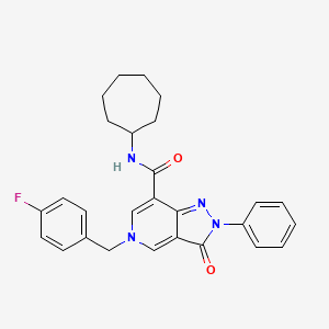 N-cycloheptyl-5-(4-fluorobenzyl)-3-oxo-2-phenyl-3,5-dihydro-2H-pyrazolo[4,3-c]pyridine-7-carboxamide