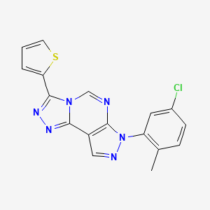 molecular formula C17H11ClN6S B2897083 7-(5-氯-2-甲苯基)-3-(噻吩-2-基)-7H-吡唑并[4,3-e][1,2,4]三唑并[4,3-c]嘧啶 CAS No. 845804-94-6