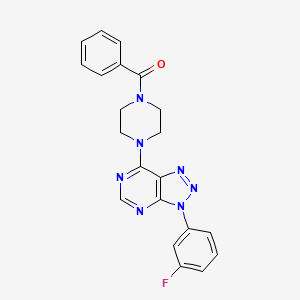 molecular formula C21H18FN7O B2897084 (4-(3-(3-fluorophenyl)-3H-[1,2,3]triazolo[4,5-d]pyrimidin-7-yl)piperazin-1-yl)(phenyl)methanone CAS No. 923513-44-4