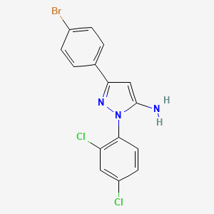 molecular formula C15H10BrCl2N3 B2897088 3-(4-bromophenyl)-1-(2,4-dichlorophenyl)-1H-pyrazol-5-amine CAS No. 956705-44-5