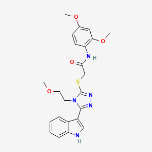 2-((5-(1H-indol-3-yl)-4-(2-methoxyethyl)-4H-1,2,4-triazol-3-yl)thio)-N-(2,4-dimethoxyphenyl)acetamide