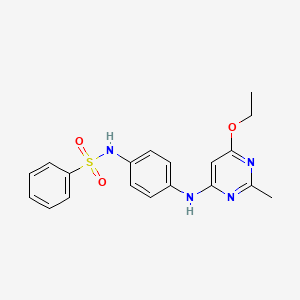 N-(4-((6-ethoxy-2-methylpyrimidin-4-yl)amino)phenyl)benzenesulfonamide