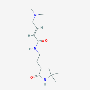 (E)-4-(Dimethylamino)-N-[2-(5,5-dimethyl-2-oxopyrrolidin-3-yl)ethyl]but-2-enamide