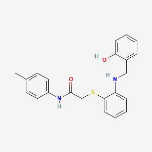 molecular formula C22H22N2O2S B2897110 2-[2-[(2-hydroxyphenyl)methylamino]phenyl]sulfanyl-N-(4-methylphenyl)acetamide CAS No. 763124-66-9