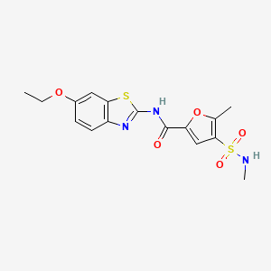 molecular formula C16H17N3O5S2 B2897111 N-(6-ethoxybenzo[d]thiazol-2-yl)-5-methyl-4-(N-methylsulfamoyl)furan-2-carboxamide CAS No. 1206989-04-9
