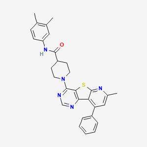 molecular formula C30H29N5OS B2897117 N-(3,4-dimethylphenyl)-1-(7-methyl-9-phenylpyrido[3',2':4,5]thieno[3,2-d]pyrimidin-4-yl)piperidine-4-carboxamide CAS No. 1113110-63-6