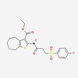 ethyl 2-(3-((4-fluorophenyl)sulfonyl)propanamido)-5,6,7,8-tetrahydro-4H-cyclohepta[b]thiophene-3-carboxylate