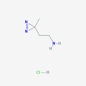 molecular formula C4H10ClN3 B2897138 2-(3-methyl-3H-diazirin-3-yl)ethan-1-amine hydrochloride CAS No. 25055-95-2