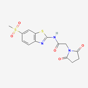 2-(2,5-dioxopyrrolidin-1-yl)-N-(6-(methylsulfonyl)benzo[d]thiazol-2-yl)acetamide