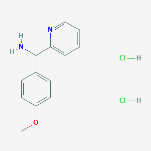 molecular formula C13H16Cl2N2O B2897146 (4-Methoxyphenyl)-pyridin-2-ylmethanamine;dihydrochloride CAS No. 2470438-36-7