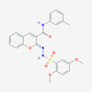 molecular formula C25H23N3O6S B2897154 (2Z)-2-[(2,5-dimethoxyphenyl)sulfonylhydrazinylidene]-N-(3-methylphenyl)chromene-3-carboxamide CAS No. 866346-94-3