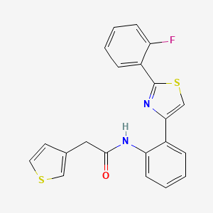 N-(2-(2-(2-fluorophenyl)thiazol-4-yl)phenyl)-2-(thiophen-3-yl)acetamide