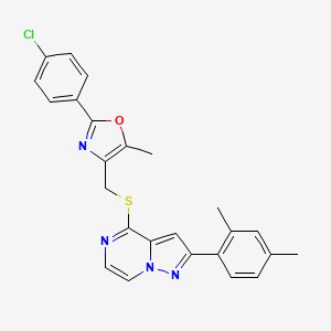 4-({[2-(4-Chlorophenyl)-5-methyl-1,3-oxazol-4-yl]methyl}thio)-2-(2,4-dimethylphenyl)pyrazolo[1,5-a]pyrazine