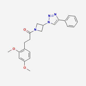 molecular formula C22H24N4O3 B2897162 3-(2,4-dimethoxyphenyl)-1-(3-(4-phenyl-1H-1,2,3-triazol-1-yl)azetidin-1-yl)propan-1-one CAS No. 2034523-81-2