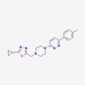2-Cyclopropyl-5-[[4-[6-(4-methylphenyl)pyridazin-3-yl]piperazin-1-yl]methyl]-1,3,4-oxadiazole