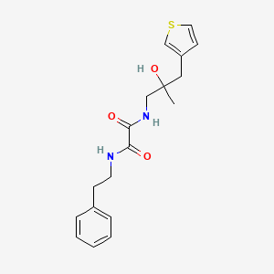 molecular formula C18H22N2O3S B2897168 N-{2-羟基-2-[(噻吩-3-基)甲基]丙基}-N'-(2-苯乙基)乙二酰胺 CAS No. 2097914-61-7