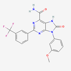 9-(3-methoxyphenyl)-8-oxo-2-(3-(trifluoromethyl)phenyl)-8,9-dihydro-7H-purine-6-carboxamide