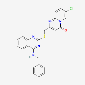 molecular formula C24H18ClN5OS B2897171 2-[[4-(Benzylamino)quinazolin-2-yl]sulfanylmethyl]-7-chloropyrido[1,2-a]pyrimidin-4-one CAS No. 688354-52-1