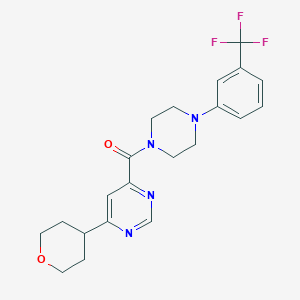 [6-(Oxan-4-yl)pyrimidin-4-yl]-[4-[3-(trifluoromethyl)phenyl]piperazin-1-yl]methanone