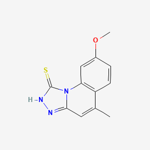 molecular formula C12H11N3OS B2897180 8-甲氧基-5-甲基-[1,2,4]三唑并[4,3-a]喹啉-1-硫醇 CAS No. 302936-27-2