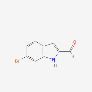 molecular formula C10H8BrNO B2897181 6-溴-4-甲基-1H-吲哚-2-甲醛 CAS No. 2225144-39-6