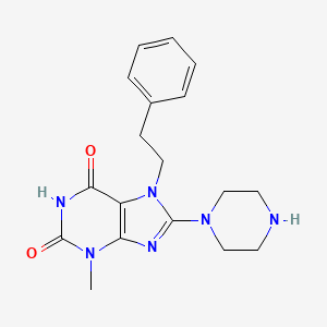 3-methyl-7-phenethyl-8-(piperazin-1-yl)-1H-purine-2,6(3H,7H)-dione