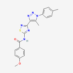 4-methoxy-N-{3-[5-methyl-1-(4-methylphenyl)-1H-1,2,3-triazol-4-yl]-1,2,4-thiadiazol-5-yl}benzamide
