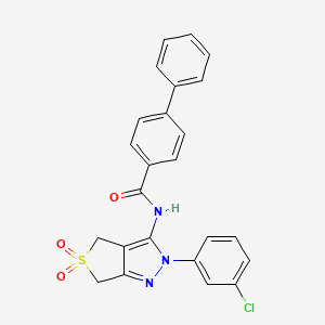 N-(2-(3-chlorophenyl)-5,5-dioxido-4,6-dihydro-2H-thieno[3,4-c]pyrazol-3-yl)-[1,1'-biphenyl]-4-carboxamide