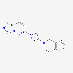 molecular formula C15H16N6S B2897201 5-[1-([1,2,4]Triazolo[4,3-b]pyridazin-6-yl)azetidin-3-yl]-6,7-dihydro-4H-thieno[3,2-c]pyridine CAS No. 2379976-20-0